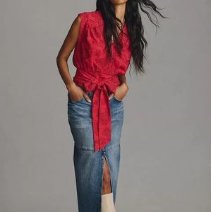 Anthropologie NWT Sleeveless Wrap Blouse Size Large